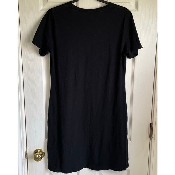 Theory T-Shirt Dress Black Sz L Cotton Short Sleeves Cherry B2 Sea Slub Staple - Picture 3 of 6